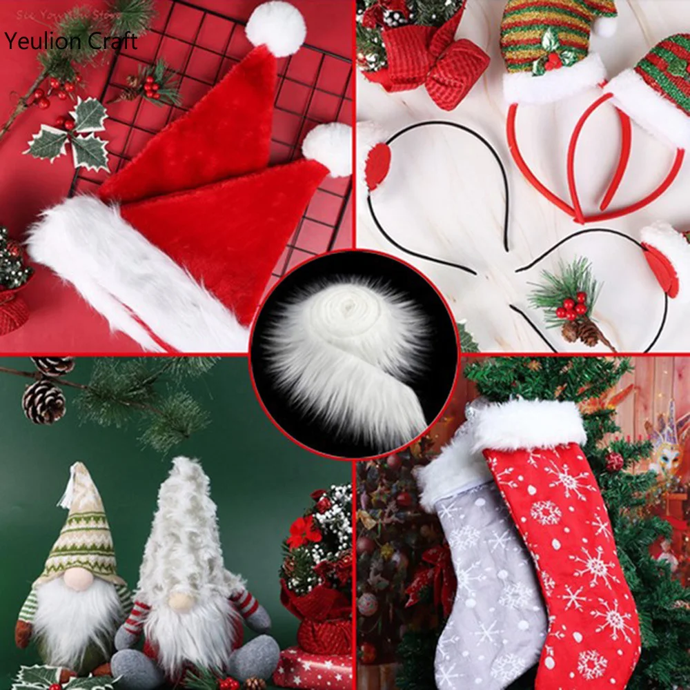 1PC Faux Fur Lace Ribbon Stripes Fluffy Trim Clothing Collar Hat Cuffs Santa Claus Beard Plush Strip Xmas Festival Decor 3 1PC Faux Fur Lace Ribbon Stripes Fluffy Trim Clothing Collar Hat Cuffs Santa Claus Beard Plush Strip Xmas Festival Decor 3