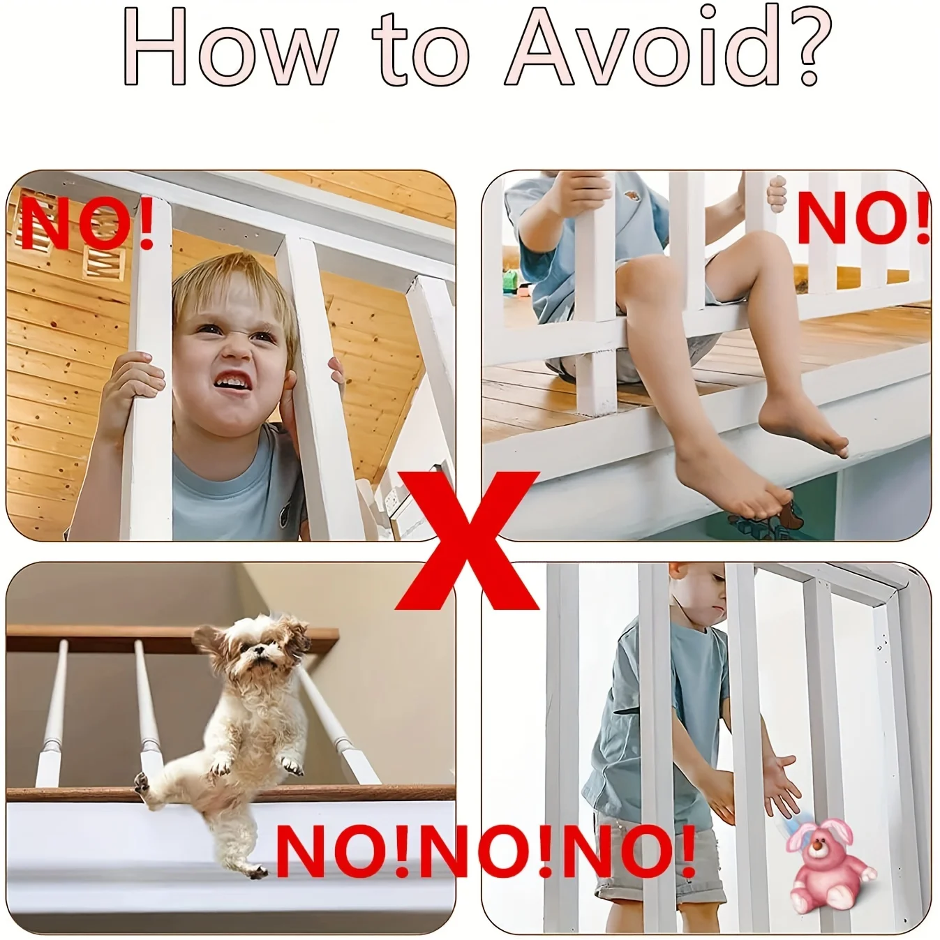 Baby Gate for Stairs, Banister Guard for Kids, Pets, Mesh Safety Net Balcony Rail Stair, Stairway Net Indoor Outdoor