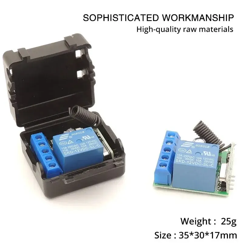 DC 12V 10A Secure Remote Control Switch Wireless Relay Module Receiver DIY Controller Smart Switch Wireless Switch