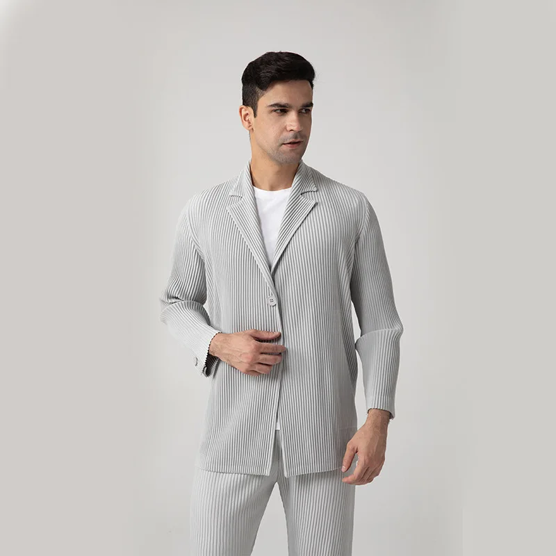 

Miyake Fold 2024 Spring New Casual Suit Jacket Solid Color Suit Advanced Sense Pleats Loose Draping Simple Coat