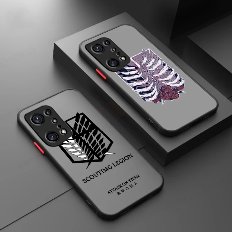 Attack On Titan Logo Per Oppo Find F21 X5 Pro X3 Pro Lite Pro Neo 4G 5G Custodia Per Telefono Traslucida Smerigliata