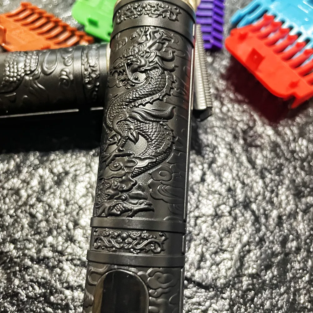 T9 블랙 바디 미용사, 다양한 크기의 빗, 1.5mm-9mm 대용량 배터리 선물, 드래곤 및 피닉스 부처님