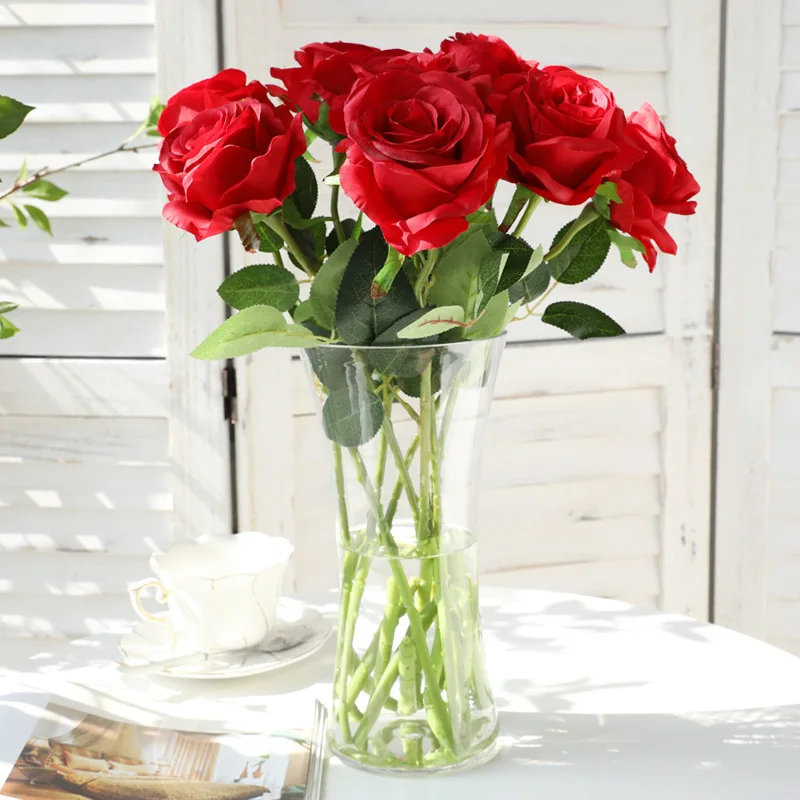 15 палочек в упаковке искусственная Роза букет цветов из одной ветки подарок на