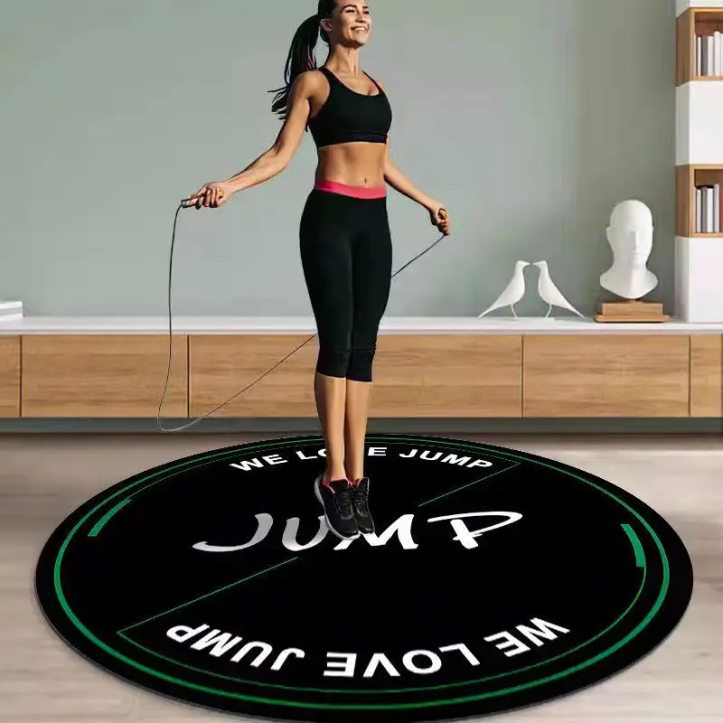 Skipping Mat Pvc Anti-skid Sound Insulation Shock Absorption Round Carpet Fitness Yoga Mat