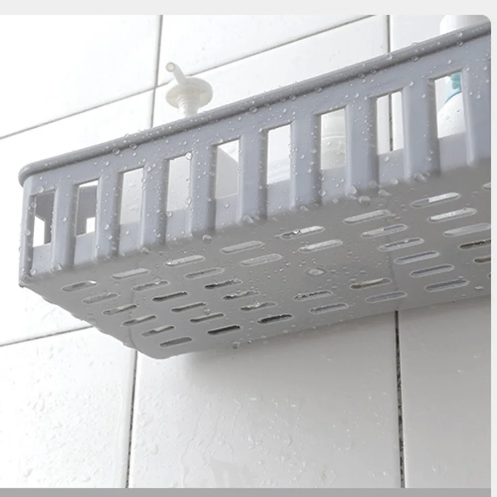 Bathroom Shelf Organizer Wall Mount Shower Shampoo Soap Cosmetic Shelves Kitchen Storage Rack Bathroom Storage Shelf