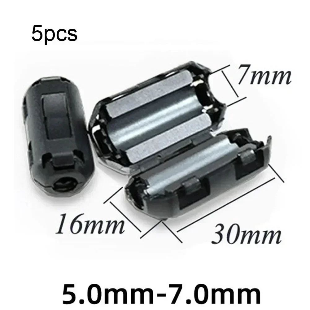 Cable Filter Cable Noise Suppressor 5pc Anti-interference Snap Ferrite Filter Cable Ferrite Core Choke Clip EMC Inner Diameter 3.5/5/7/9/13mm Degaussing Filter