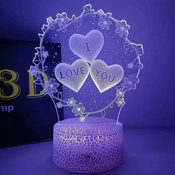 Romantic Night light Hearts USB Led 3 Heart-Shaped 7