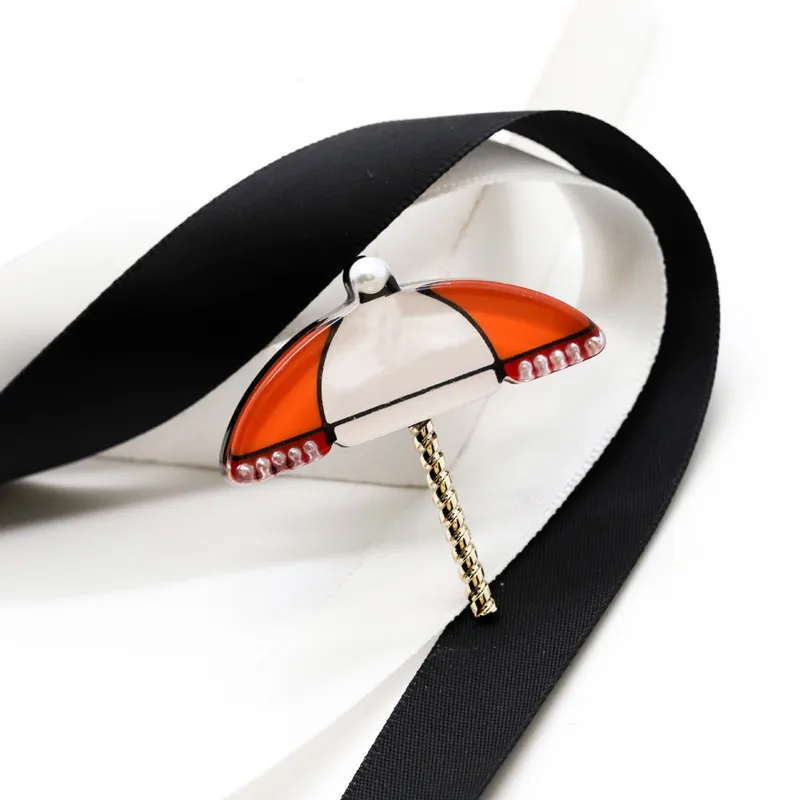 

Женская двойная акриловая брошь в форме зонта с жемчугом