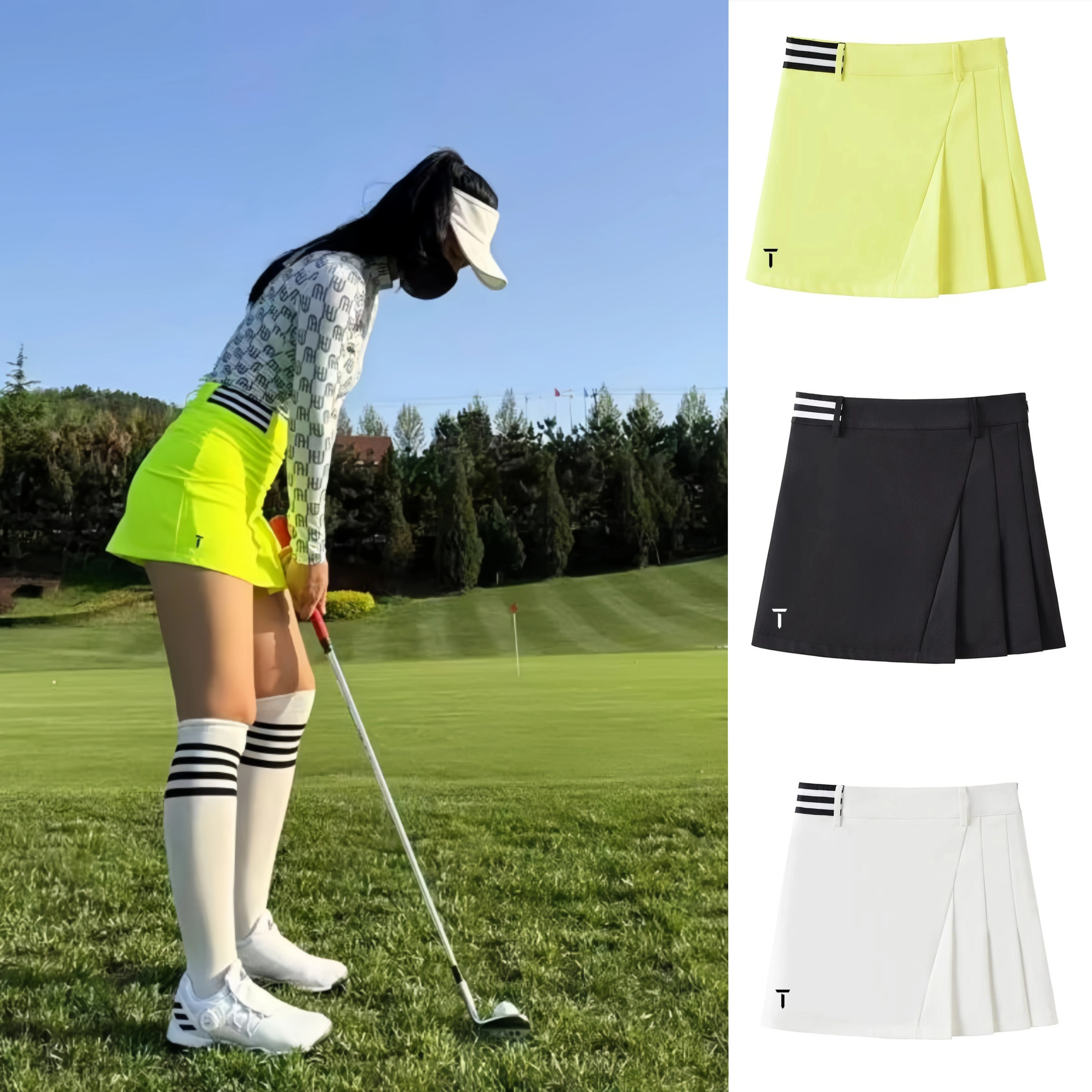 New Golf Clothing Women's Short Skirt Summer Fashion Sports Simple Pleated Skirt Classic Design