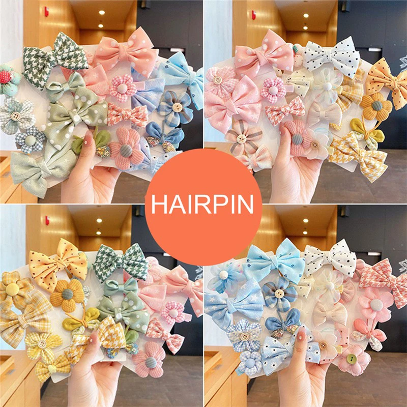 

8pcs/set Girls Cute Hair Clips Hair Accessories Bow Flower Animal Hair Bands Headwear Summer Princess Sweert Hairpins Headdress