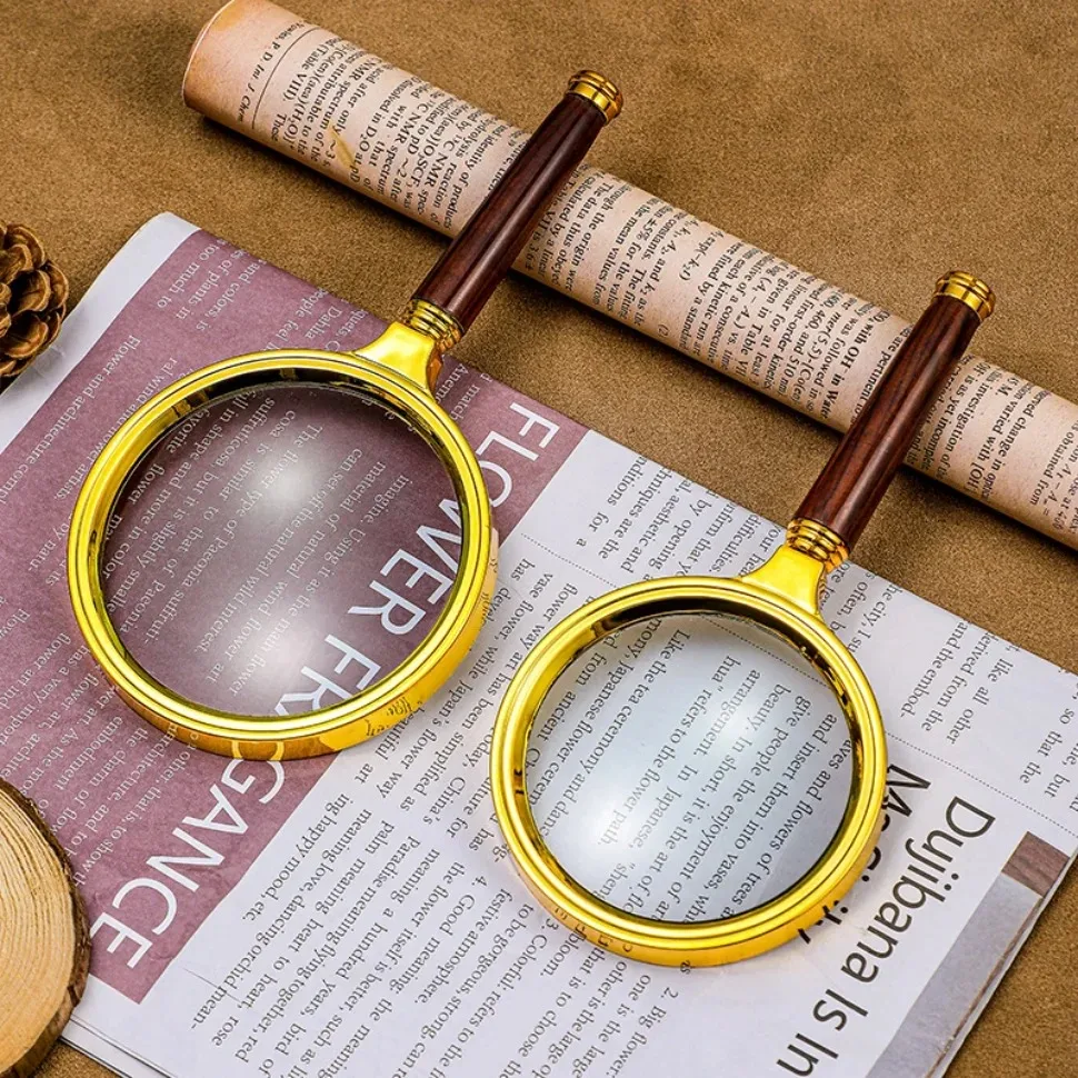 10 X Portable Handle Handheld Magnifying Glass Magnifier High-Magnification High-Definition Jewelry Loupe 70/80/90/100mm