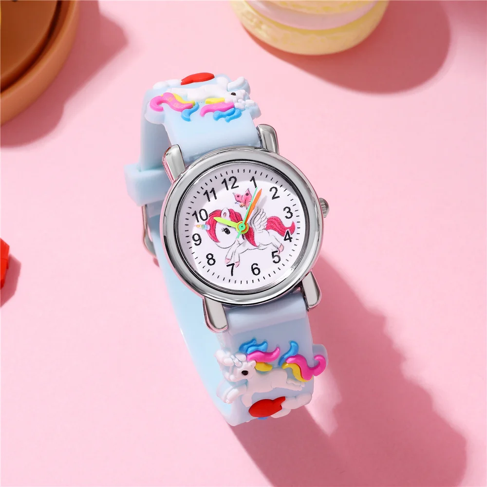 Cute Unicorn Children's watch Candy color Silicone band Cartoon watch 4