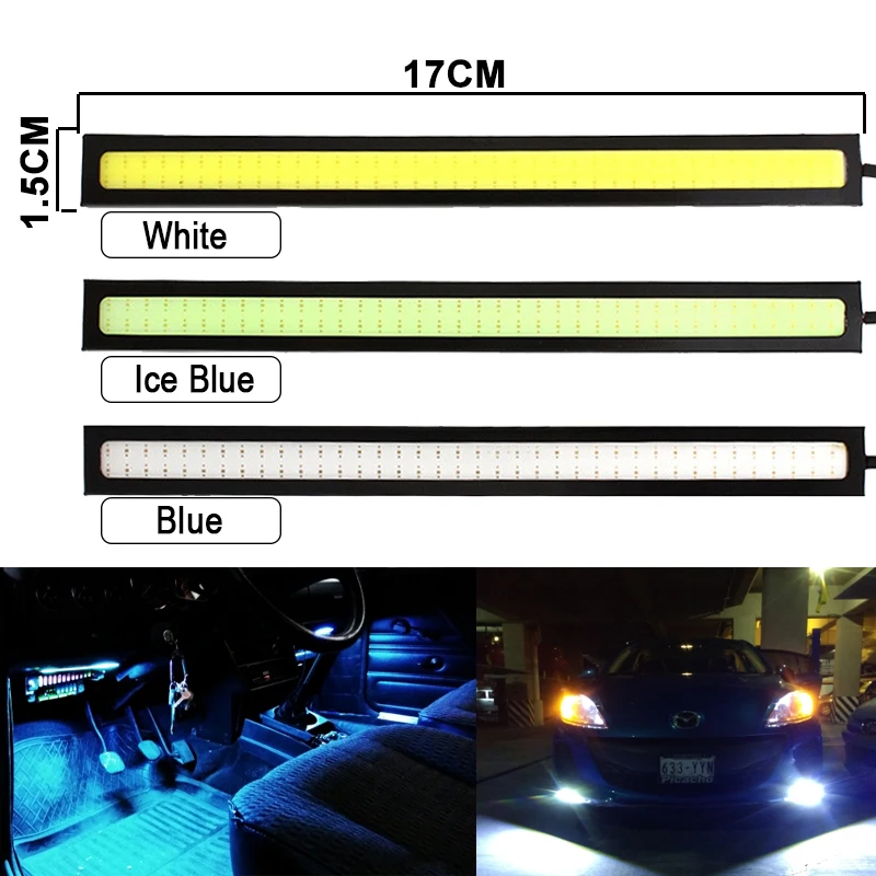 6 pieces Super Bright 17cm LED COB Fog Daytime Running Light Waterproof 12V 6500K Car Light Auto Interior Styling Bar Lamp 2