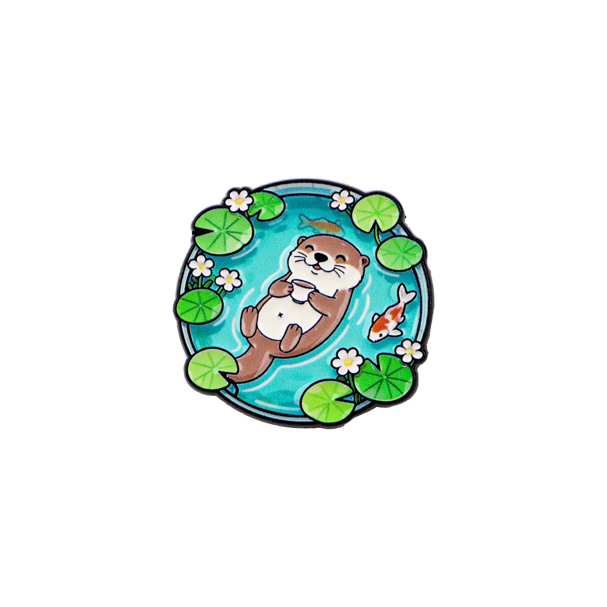 Charming Otter Enamel Pin – Whimsical Animal Brooch for Clothing Accessories and Gifts