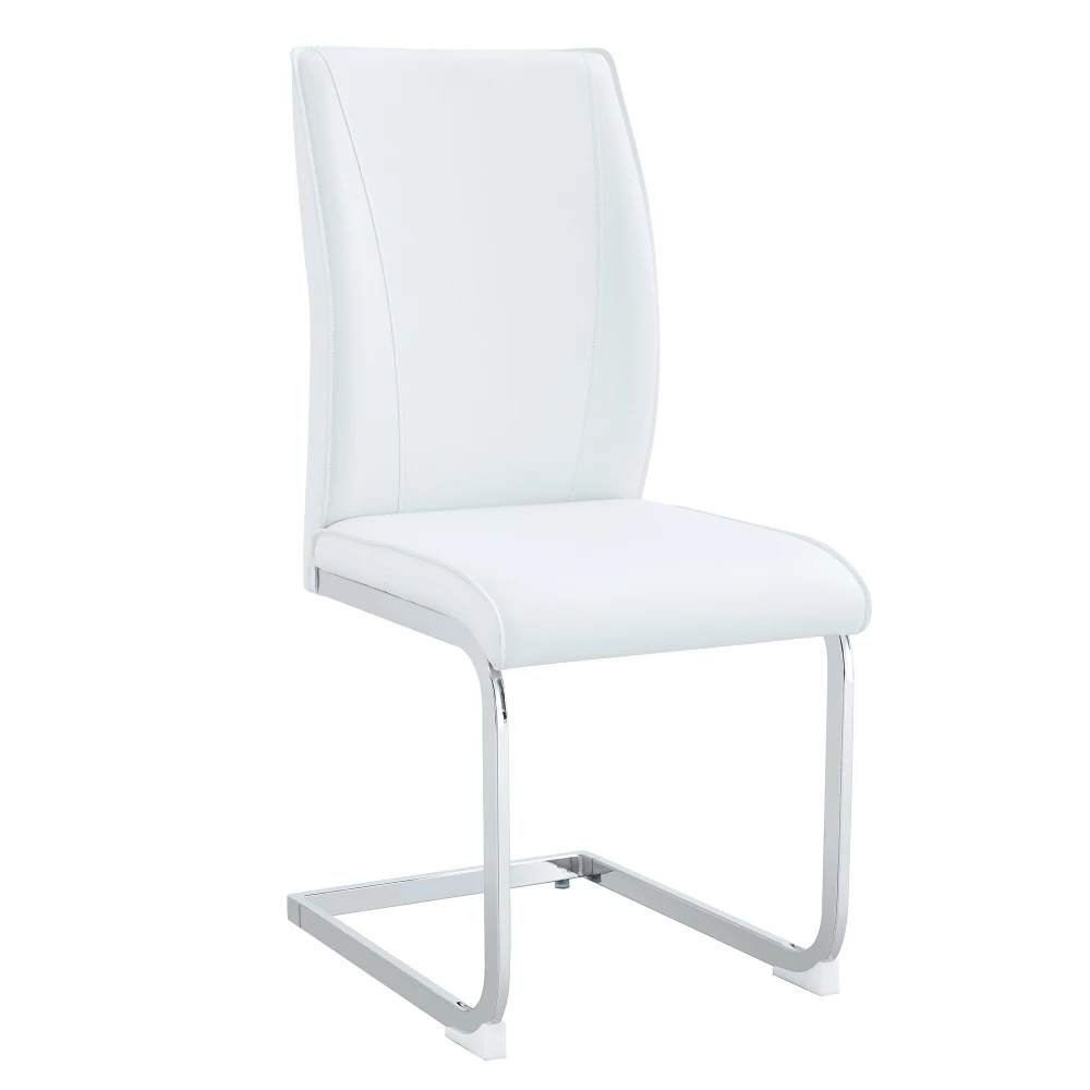 Robuste, leicht zu reinigende 2-teilige Esszimmerstühle aus braunem Kunstleder, ergonomisch gepolsterte moderne Sitze für das Esszimmer – Detail 23
