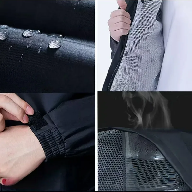 Rain Suit Men Women Waterproof Heavy Duty Motorcycle Rain Gear Reflective Raincoat And Pants Set