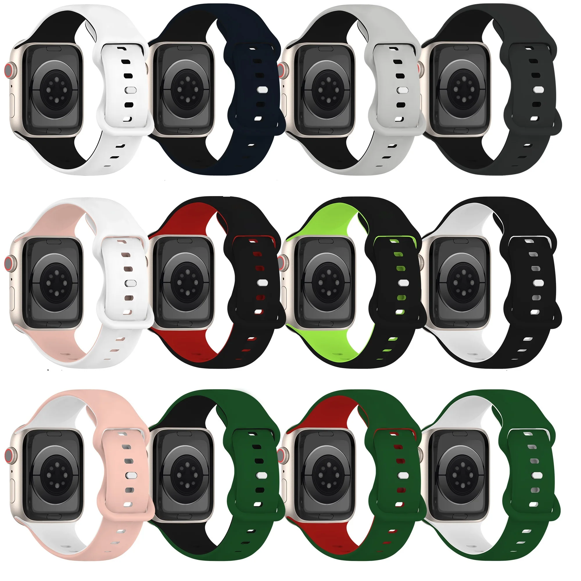 Cinturino per iWatch 42/44/45/49mm 38/40/41mm Cinturino sportivo in silicone alla moda per orologi serie Ultra2 Se 9/8/7/6/5/4/3_voghion.com
