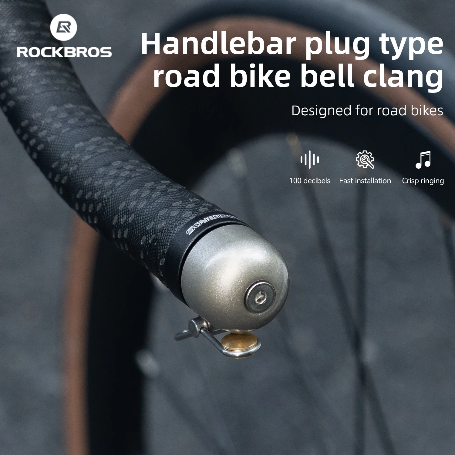 Bicycle Bell Clear Loud Sound MTB Road Bike Horn Handle Ring Suitable for 22.2mm handlebar 100db 1PCS