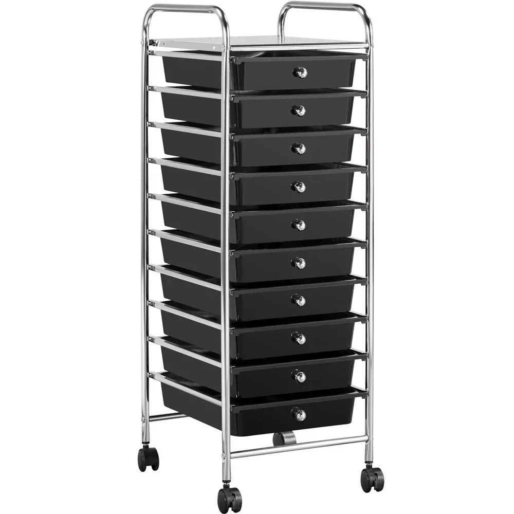 Easyfashion 15 Drawer Rolling Storage Mobile Storage Trolley Home Office  Organizer, White