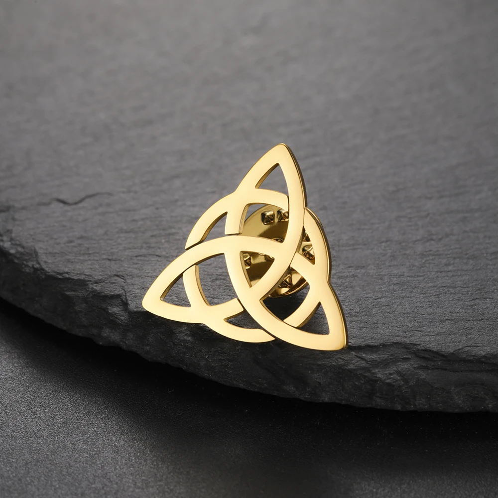 Dawapara Vintage Triquetra Brosche Damen Pin Herz Trinity Knoten Irischer Schutz Talisman Edelstahl Zubehör – Detail 18
