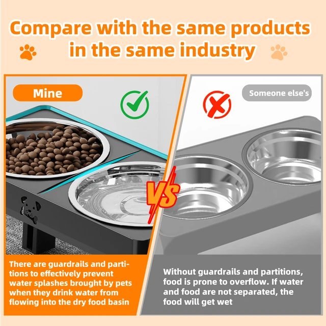 Ortable Non-Slip Elevated Dog Bowls - Foldable Xiaz Raised Feeder Bowls Stand Set With 2 Stainless Steel Bowls 5