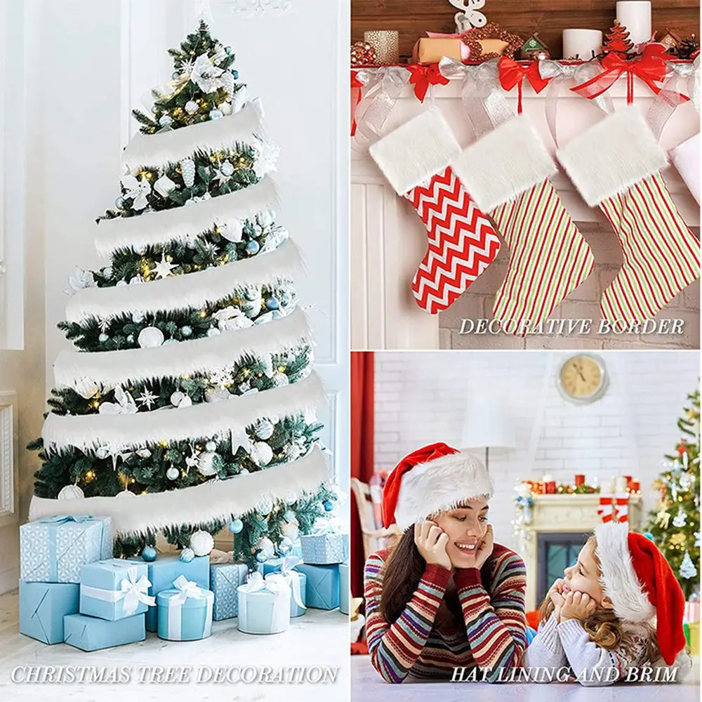 1Pc Faux Fur Ribbon Tape Trim Fabric Roll Plush Fur Stripe Long Plush Fur Fabric Winter Costume Apparel Sewing Accessories