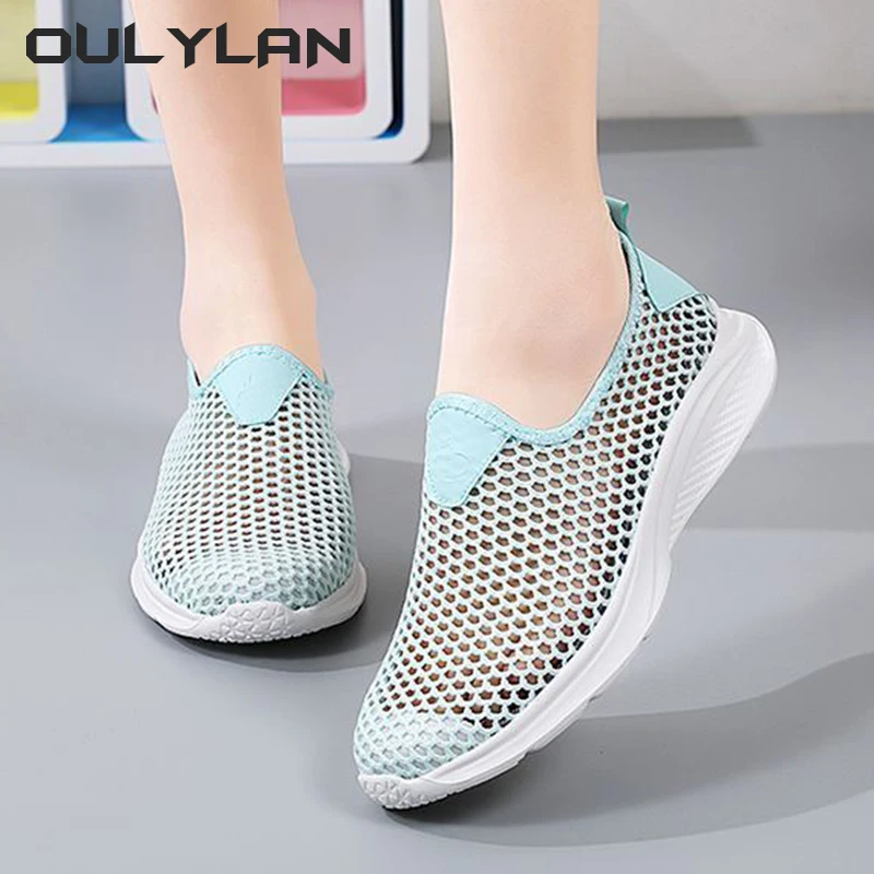 Lightweight Shoe Women Shoes Summer Breathable Thin Mesh Casual Shoes Soft Soled Sneakers Beach Creek Tracing