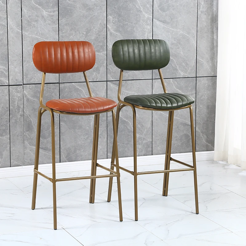 

Iron Industrial Style Metal Bar Chairs Soft Foreskin High Chairs Retro American Style Rural High Eetstoelen Furniture YX50BC