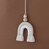 Macrame Rainbow Wall Hanging Decoration Boho Home Decor Party Supplies Baby Shower Dorm Kid Room Bead Car Ornaments 2