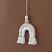 Macrame Rainbow Wall Hanging Decoration Boho Home Decor Party Supplies Baby Shower Dorm Kid Room Bead Car Ornaments 2