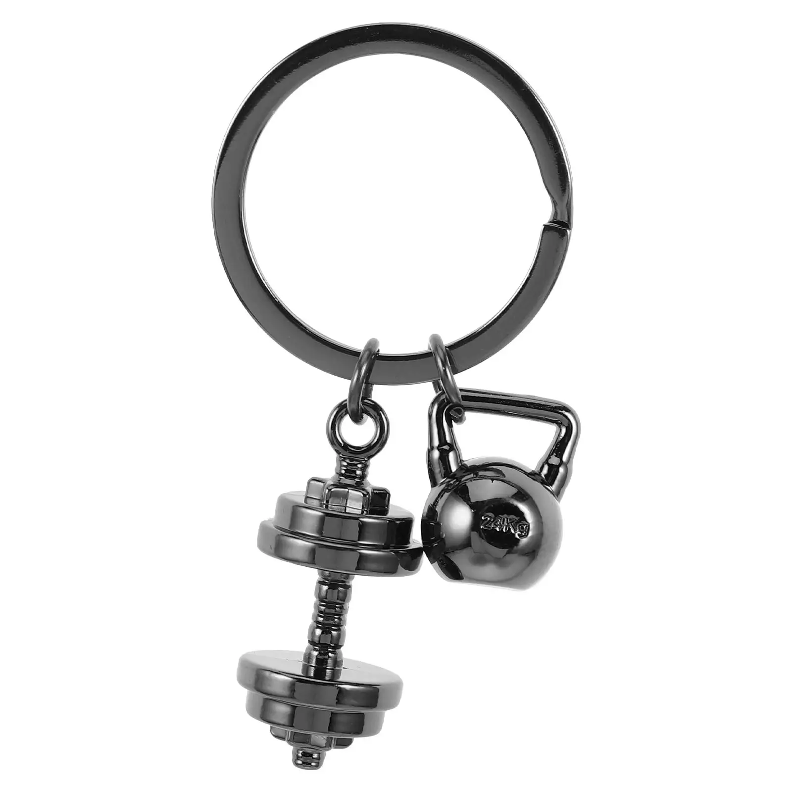 Mini Dumbbell Keychain Fitness Gym Accessories Souvenirs Barbell Kettlebell Weightlifting Sport Team Gifts Metal Charm Holder