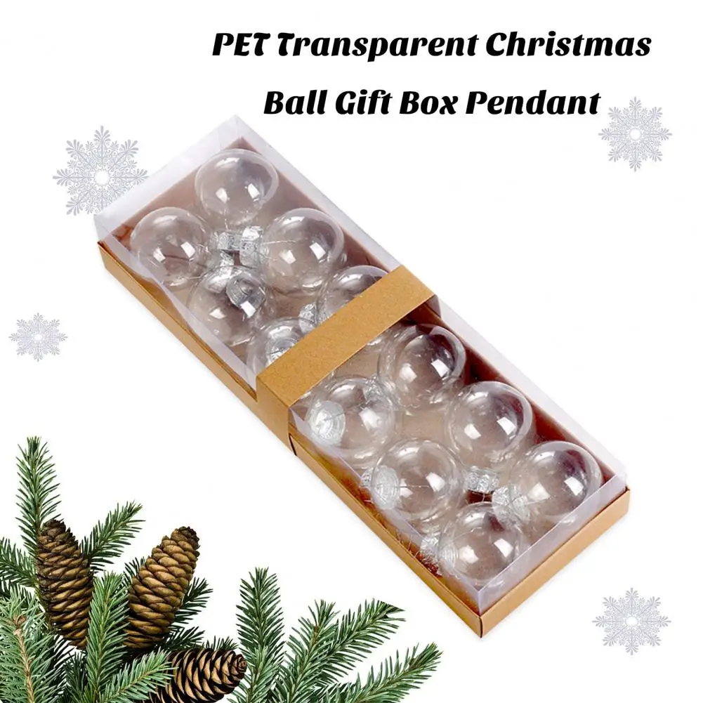 

Fillable Christmas Ornaments Shatterproof Christmas Ball Ornaments 6/12pcs 7cm Refillable Reusable Holiday Decorations for Xmas