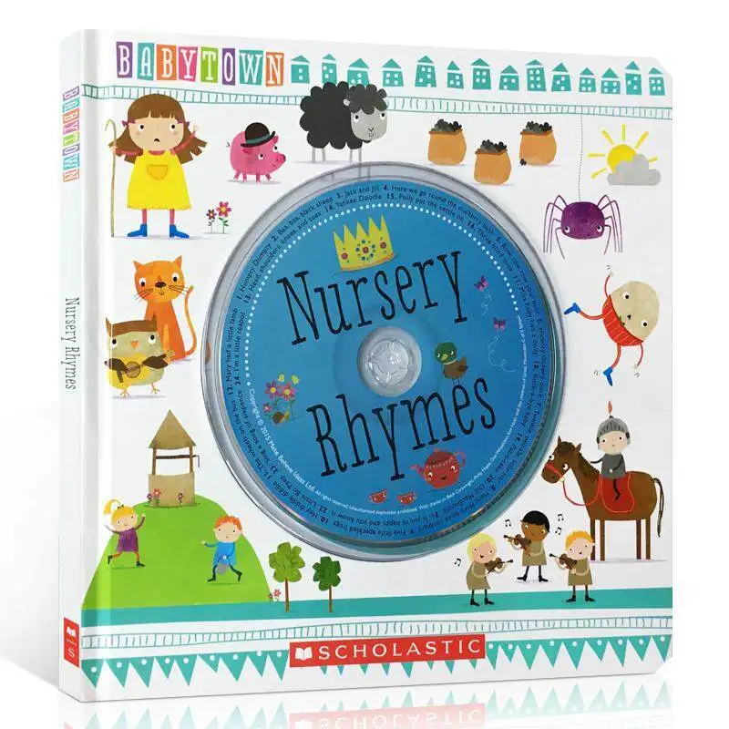 

Milu Original English Baby Town Nursery Rhymes Children's Picture Book 24 Rhyme Hardcover CD Scholastic