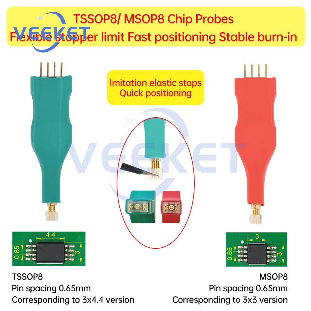 TSSOP8/MSOP8 Microchip Spring Pin Burner Read/Write Test Probe Car