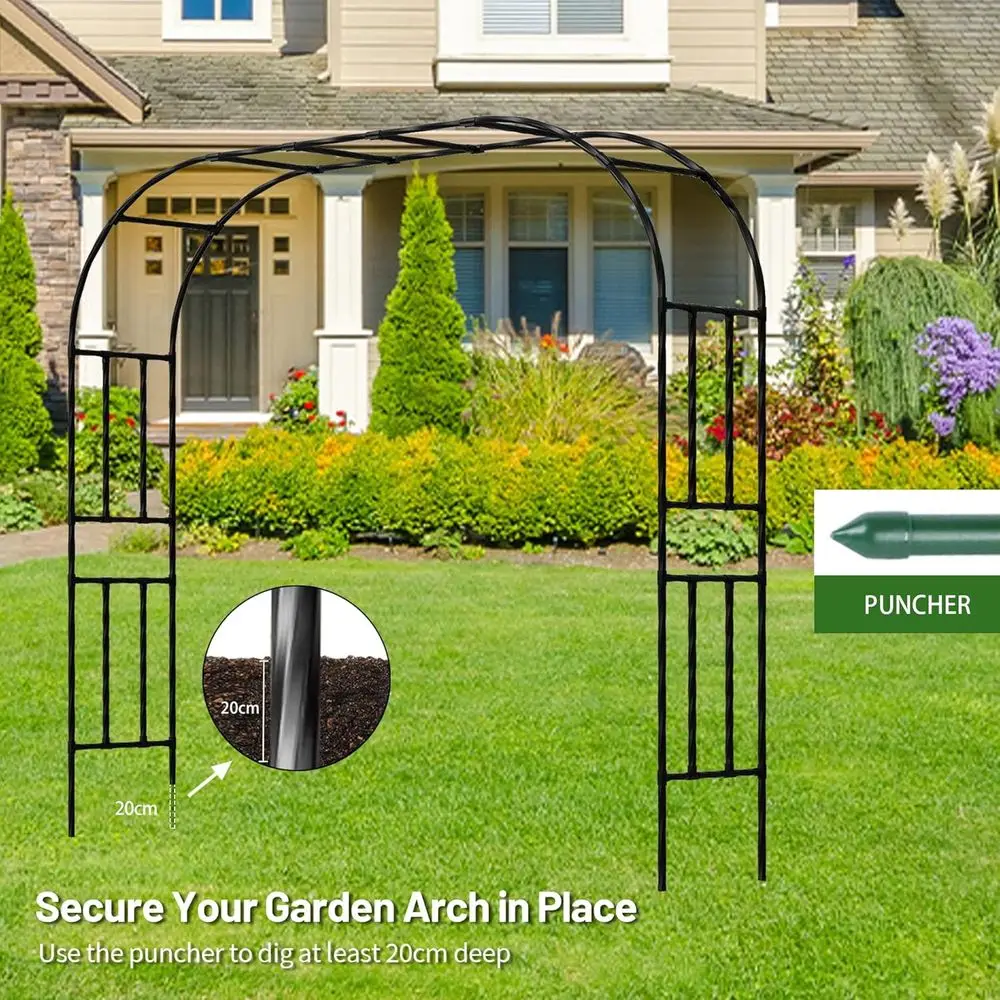 Galvanized steel garden trellis arch image 6