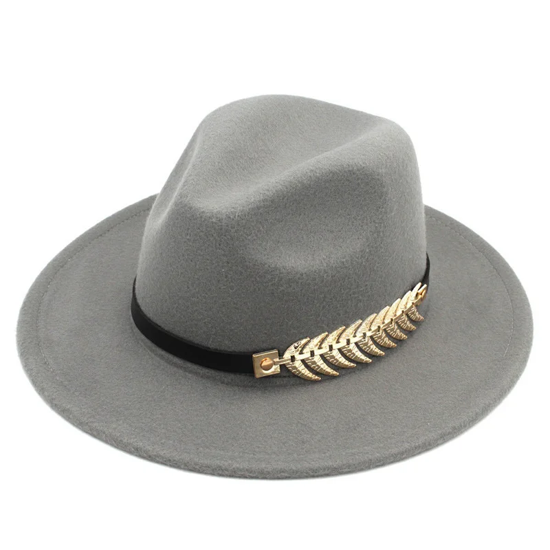 Retro Fishbone Grains Women Men Vintage Wool Felt Wide Brim Cap Fedora Panama Jazz Bowler Hat (54/57/61cm beige fedora hat