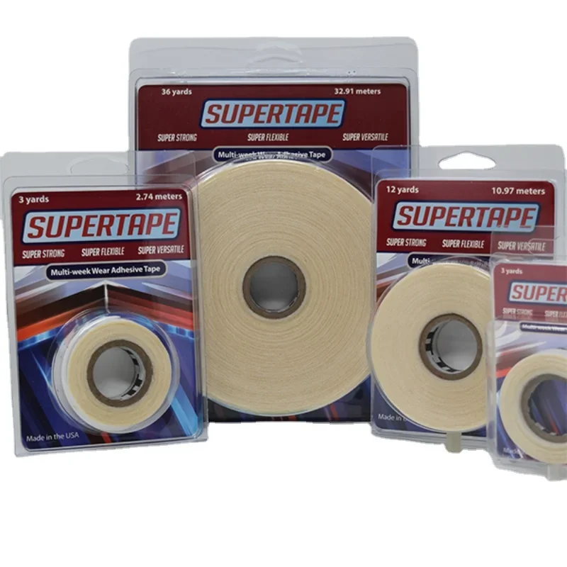 Supertape Multi-Week Wear Adhesive Tape Cear Odorless Acrylic Long-lasting Bonding Hairpiece Glue Wig Toupee