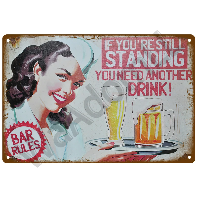 Cocktail Zinn Zeichen Plaque Metall Zeichen Platte Vintage Poster Wand Kunst Dekoration Für Bar Pub Club Mann Höhle Eisen Malerei Wohnkultur – Detail 18