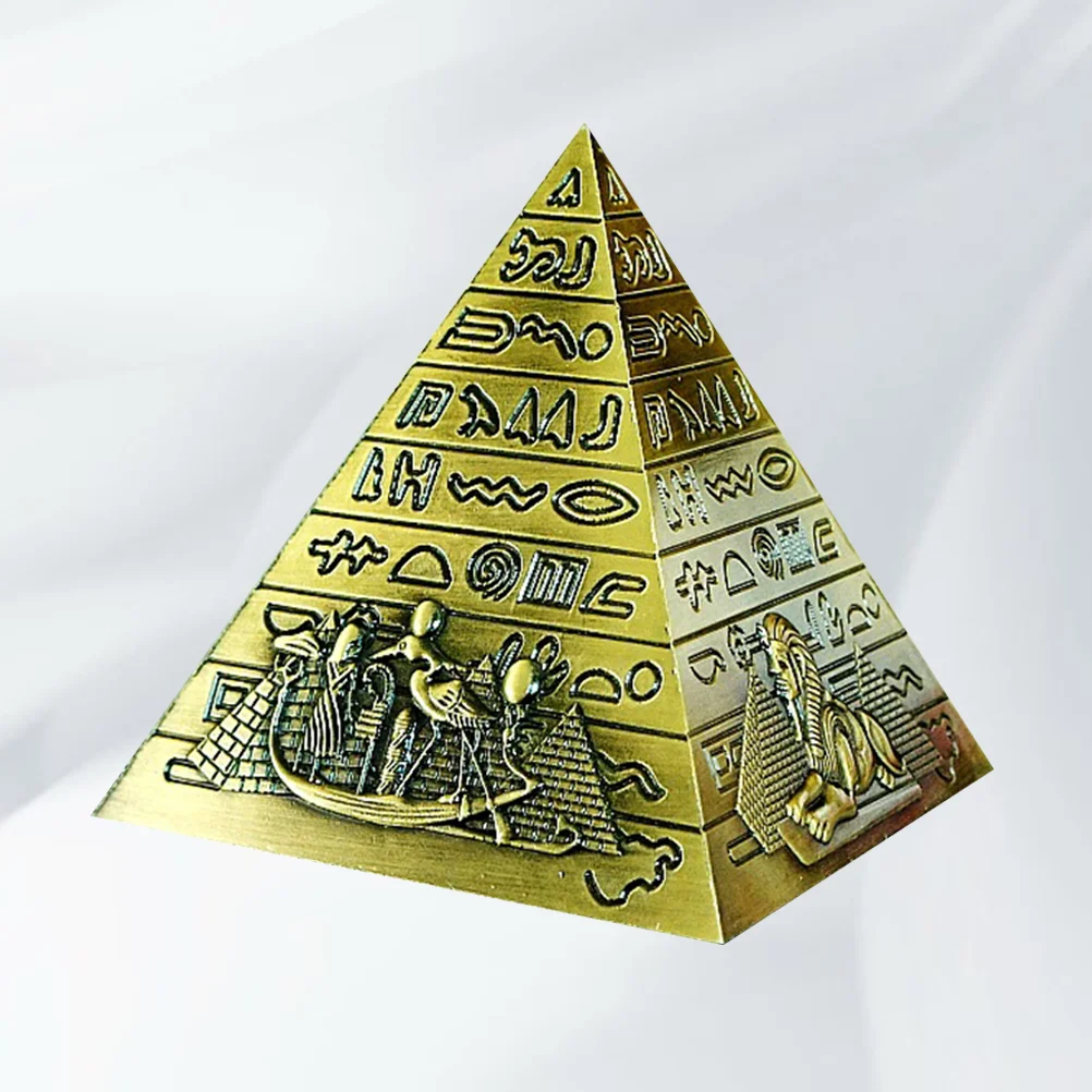 Egyptian Pyramids Figurine Pyramid Model Building Statue Home Office Desktop Decor Gift Souvenir(Bronze) - Image 5