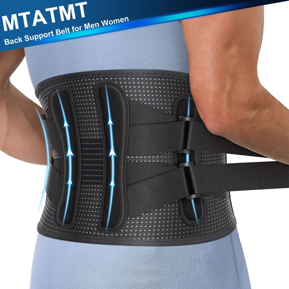 

1Pcs Back Brace for Lower Back Pain Relief with 4 Stays, Lumbar Support Belt Dual Adjustable Straps for Sciatica, Herniated Disc