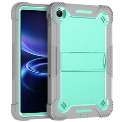Durable Anti - Slip Kickstand Hybrid Shockproof Tablet Armor Case for Redmi Pad 2 SE 9.7 (Grey - Mint Green)