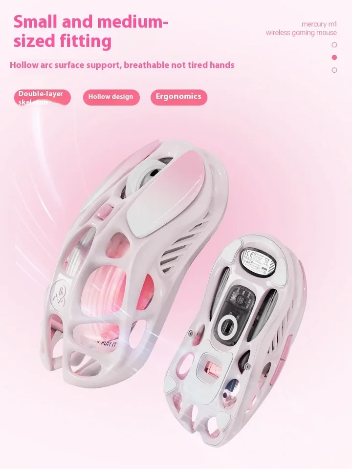 Gravastar Rose Powder M1 Wireless Gaming Mouse Magnesium