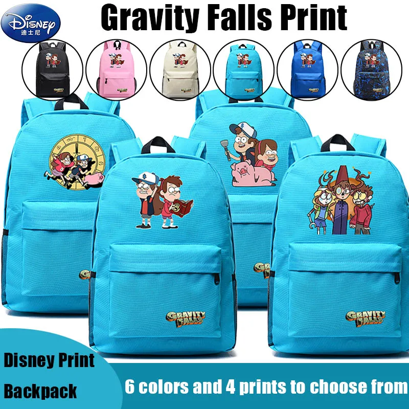 

Disney Gravity Falls Print Backpack Harajuku Nylon Casual Student Schoolbag Waterproof Korean Style 4 Patterns 6 Color Backpack