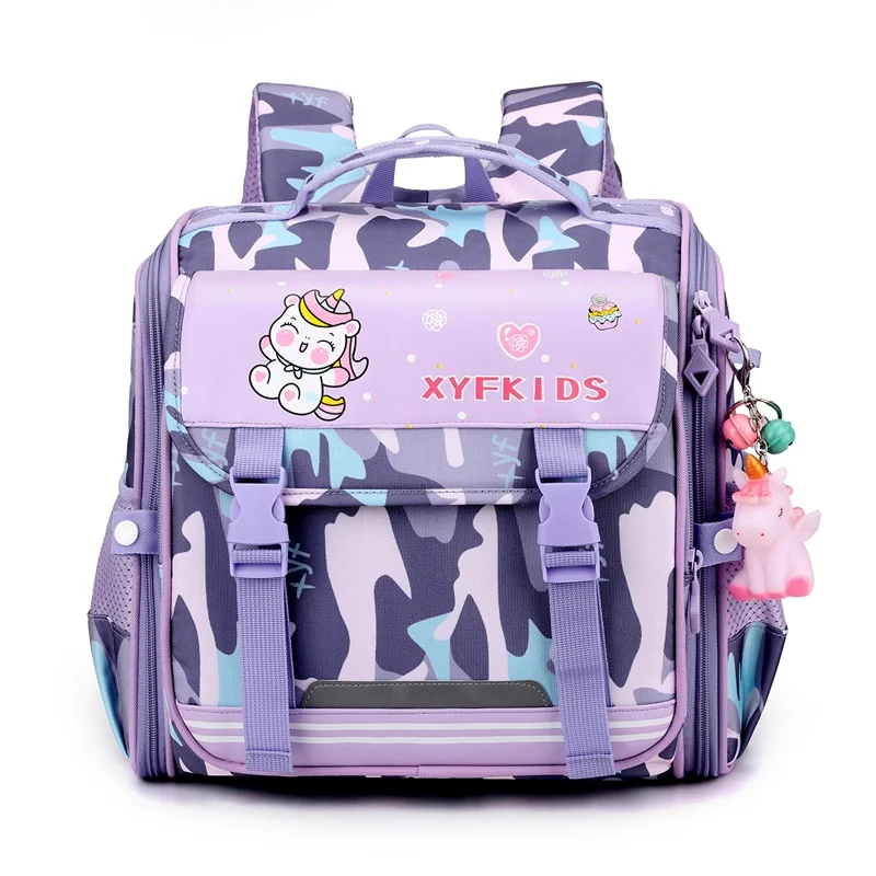 ANJI 2023 Waterproof Backpacks For Elementary School Girls Orthopedic School Bagpack Unicorn Horizontal/Vertical Styles