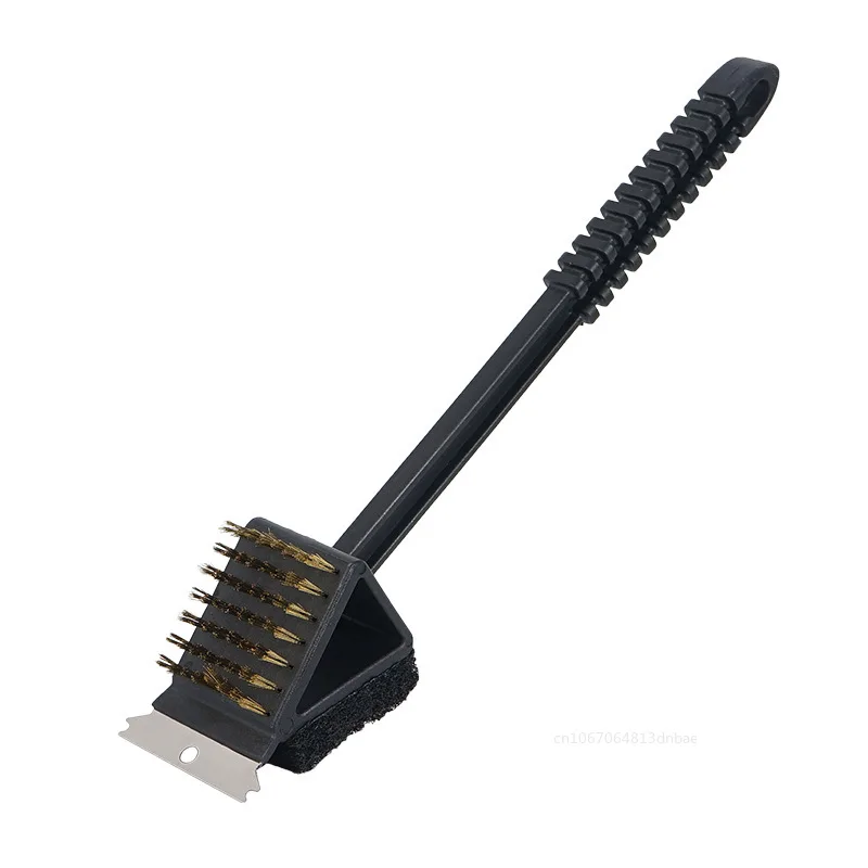 Wire BBQ Grill Brush&Scraper for Outdoor, Safe Cleaning Brush Wire Sponge Shovel Long Handle, Outdoor Home BBQ Accessories Tools