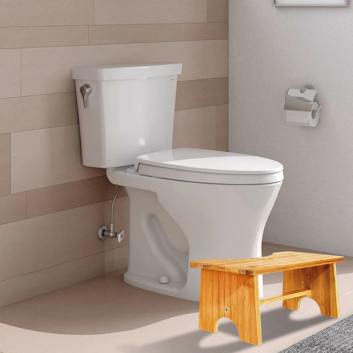 Portable Bamboo Squatting Toilet Stool-Sturdy Design, Rounded Corners, Ergonomic, Ideal for Adults, Easy to Clean