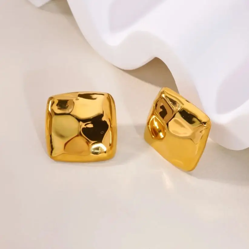 Stainless Steel Square Stud Earrings