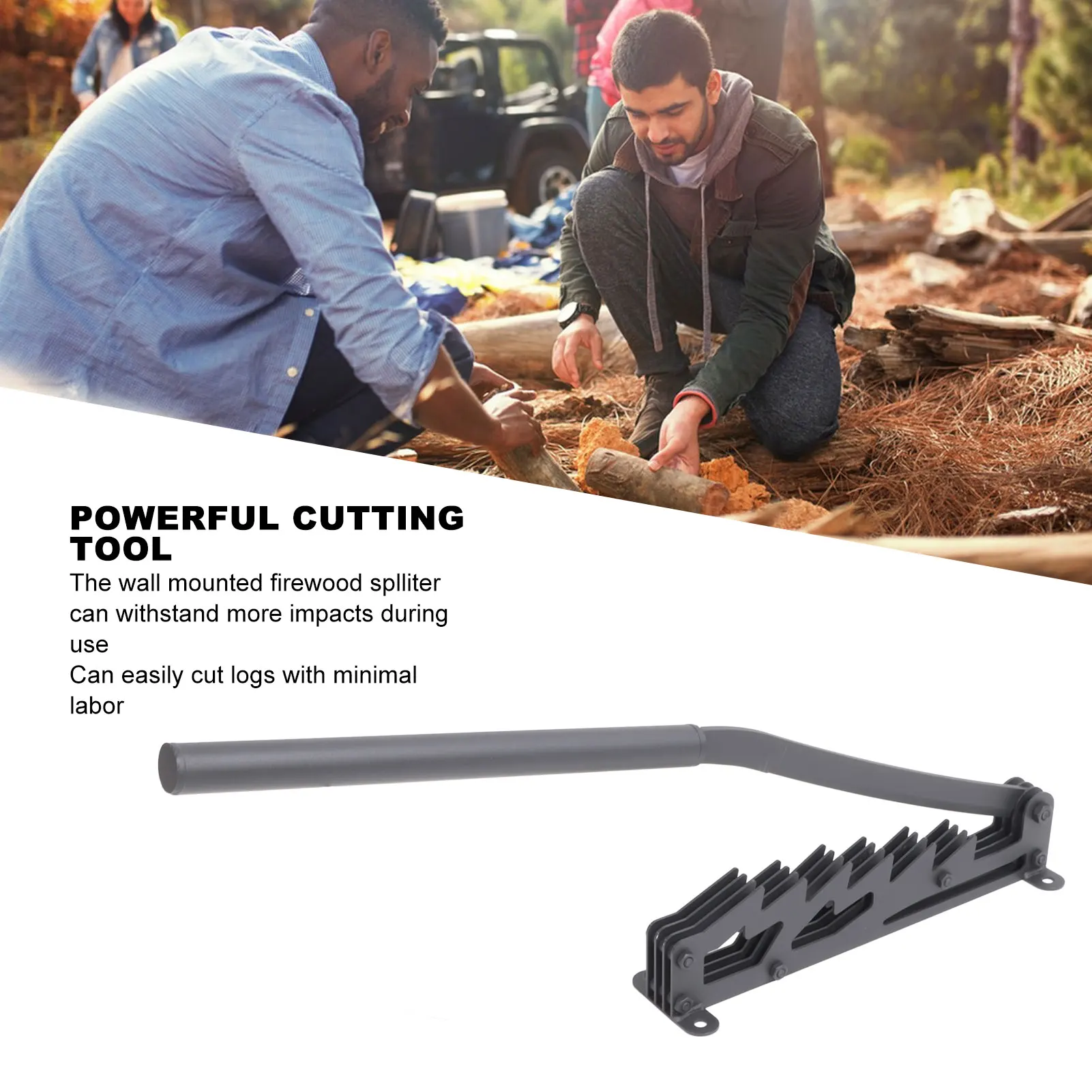 Hand Log Splitter Wall Mounted Kindling Splitter High Carbon Steel Detachable Powerful Wall Mounted Log for Home