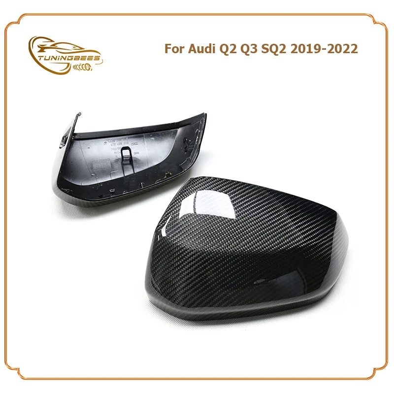 

Replacement Style Carbon Fiber Rearview Side Door Mirror Cover For Audi Q2 Q3 SQ2 2019 2020 2021 2022 with/no Lane Assist Hole