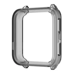 Soft TPU Protective Shell Frame Case Cover for Smart Watch Protector Bumper Accessories (Transparent Black)